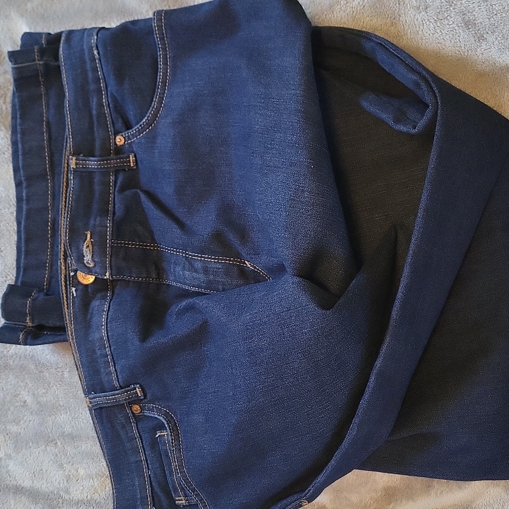 Gloria Vanderbilt Dark Blue Flare & Wide Leg Jeans - Picture 6 of 7